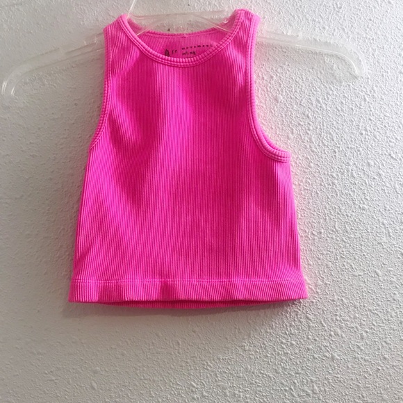 NWT Free People Seamless ribbed Pink Crop tank - Picture 4 of 6